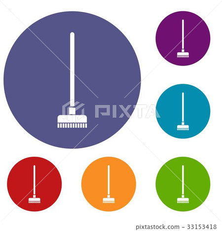 Brush for a floor icons set Brush for a floor icons set 33153418