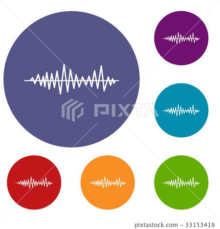 Music sound waves icons set Music sound waves icons set 33153419