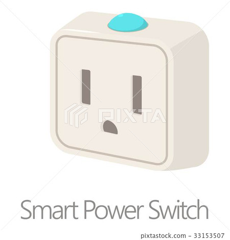 Smart power switch icon, cartoon style 33153507