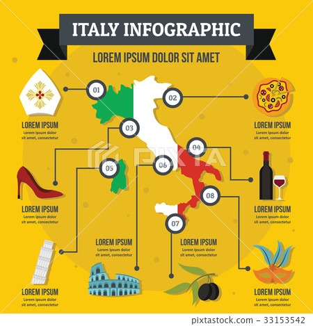 Italy infographic concept, flat style 33153542