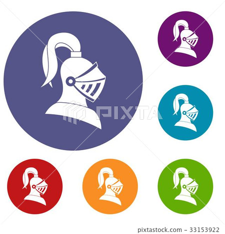 Medieval helmet icons set Medieval helmet icons set 33153922