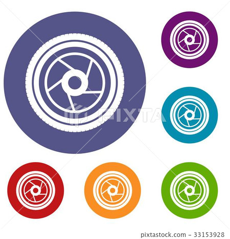 Camera aperture icons set Camera aperture icons set 33153928