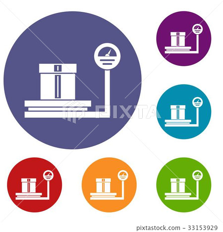 Shop scales icons set Shop scales icons set 33153929