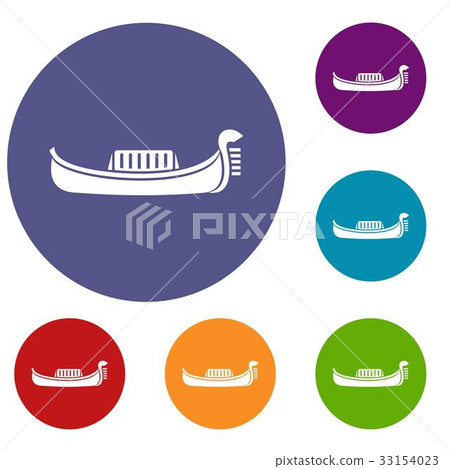 Venice gondola icons set Venice gondola icons set 33154023