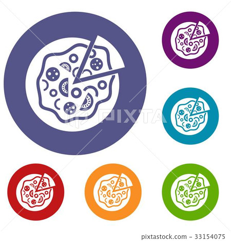 Pizza food icons set 33154075