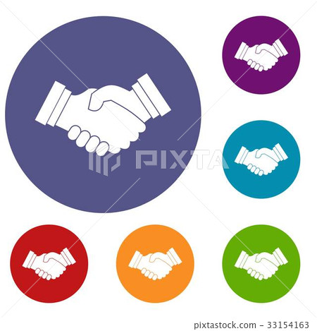 Business handshake icons set Business handshake icons set 33154163