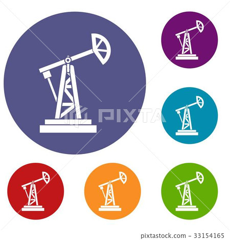Oil rig icons set Oil rig icons set 33154165
