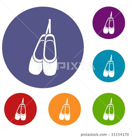 Pointe shoes icons set Pointe shoes icons set 33154170