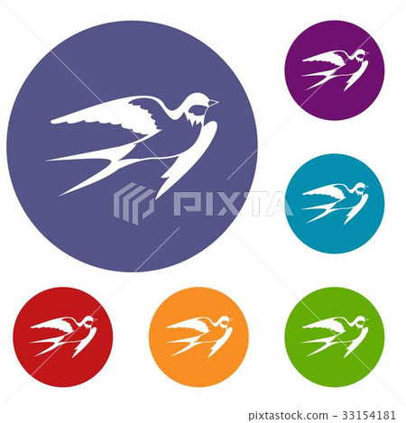 Barn swallow icons set 33154181