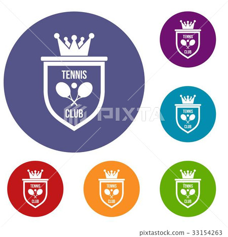 Coat of arms of tennis club icons set Coat of arms of tennis club icons set 33154263