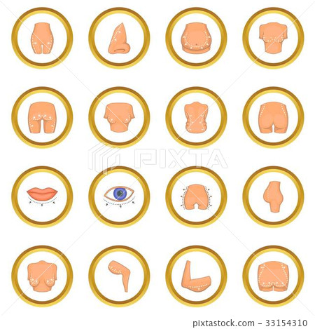 Plastic surgeon icons circle Plastic surgeon icons circle 33154310