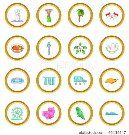 Singapore travel icons circle Singapore travel icons circle 33154347