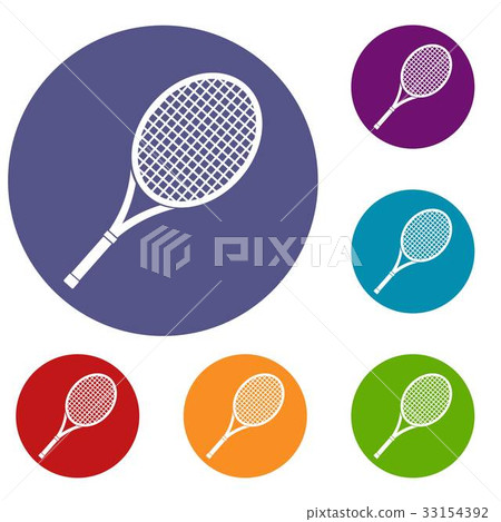 Tennis racket icons set 33154392