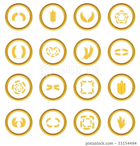Ear corn icons circle Ear corn icons circle 33154494