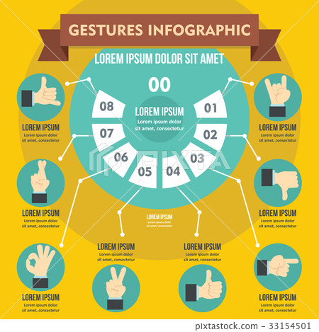 Gestures infographic concept, flat style Gestures infographic concept, flat style 33154501
