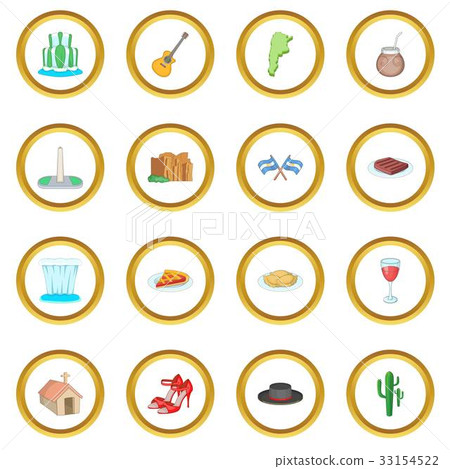 Argentina travel icons circle Argentina travel icons circle 33154522
