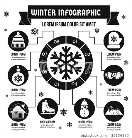 Winter infographic concept, simple style Winter infographic concept, simple style 33154523
