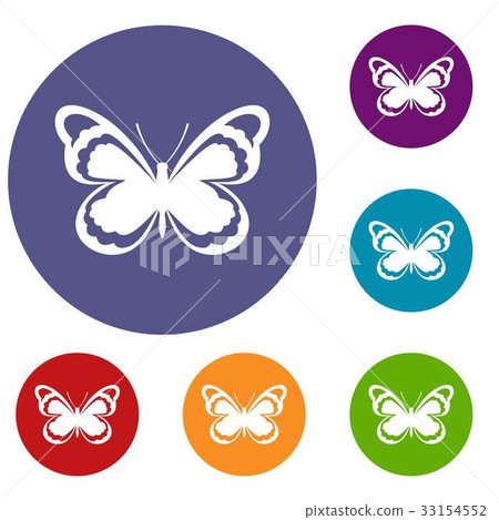 Small butterfly icons set 33154552