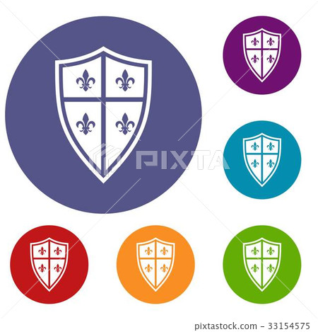 Royal shield icons set 33154575