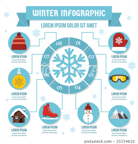 Winter infographic concept, flat style Winter infographic concept, flat style 33154610
