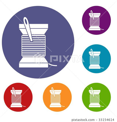 Needle and thread icons set Needle and thread icons set 33154614