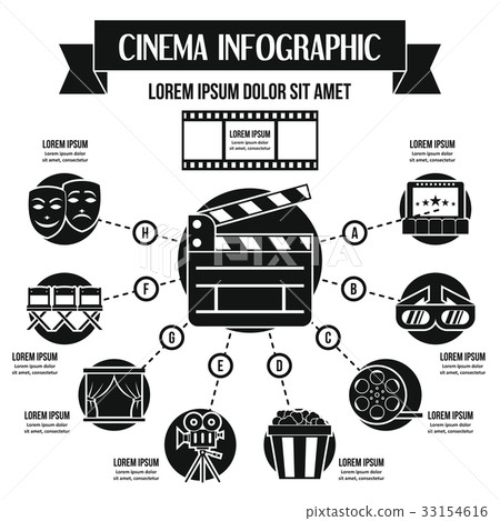 Cinema infographic concept, simple style Cinema infographic concept, simple style 33154616