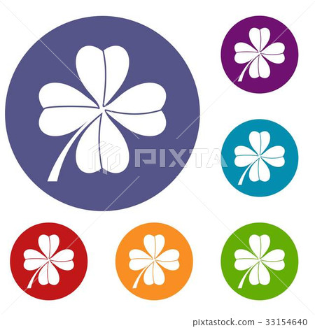 Four leaf clover icons set Four leaf clover icons set 33154640
