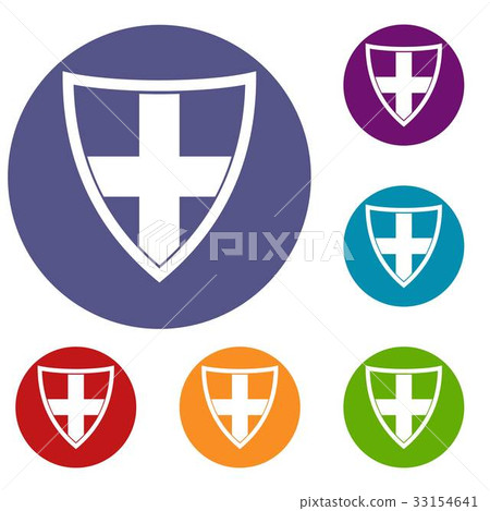 Shield for protection icons set Shield for protection icons set 33154641
