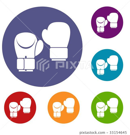 Boxing gloves icons set Boxing gloves icons set 33154645