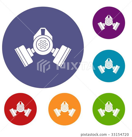 Gas mask icons set 33154720