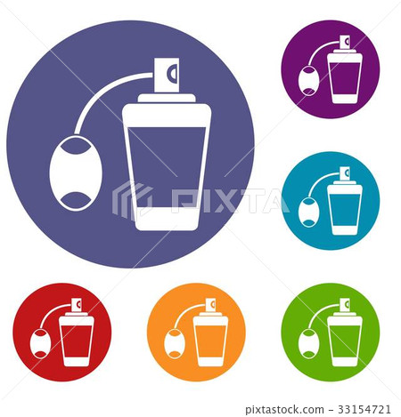 Retro perfume icons set 33154721