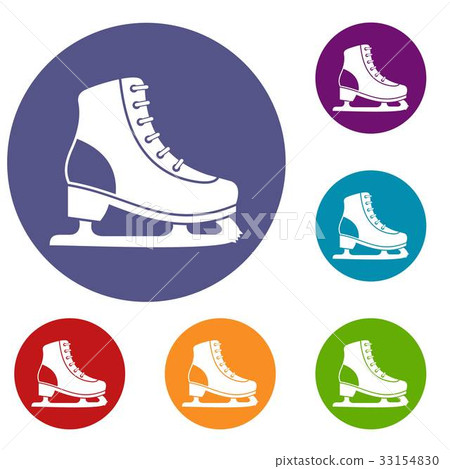 Ice skate icons set Ice skate icons set 33154830