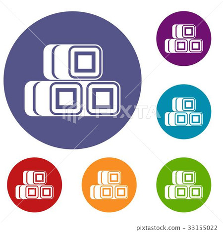 Hay bundles icons set Hay bundles icons set 33155022