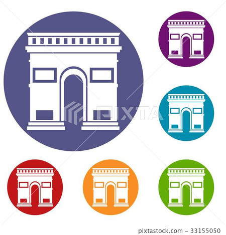 Triumphal arch icons set Triumphal arch icons set 33155050
