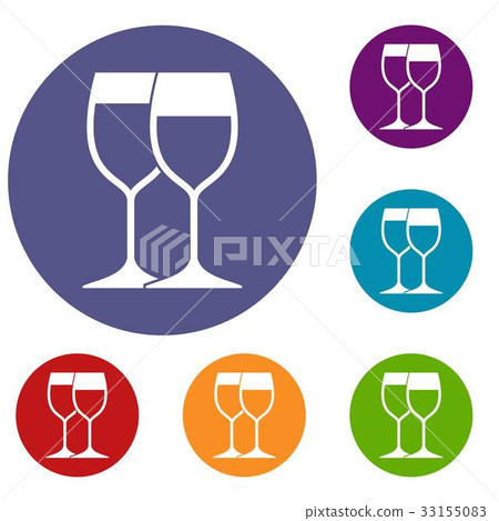 Wine glasses icons set - Stock Illustration [33155083] - PIXTA