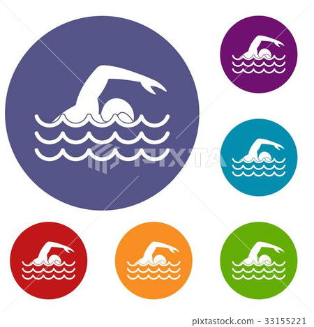 Swimmer icons set Swimmer icons set 33155221