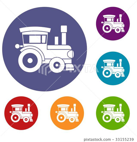 Toy train icons set Toy train icons set 33155239