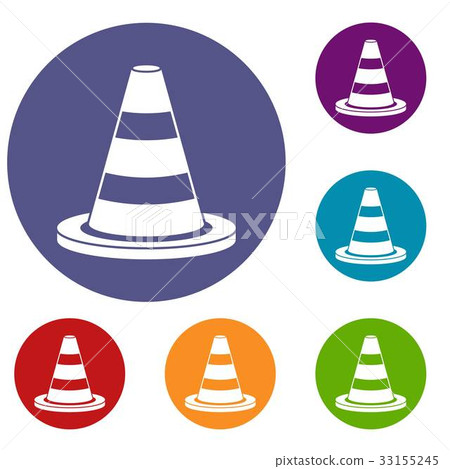 Traffic cone icons set 33155245