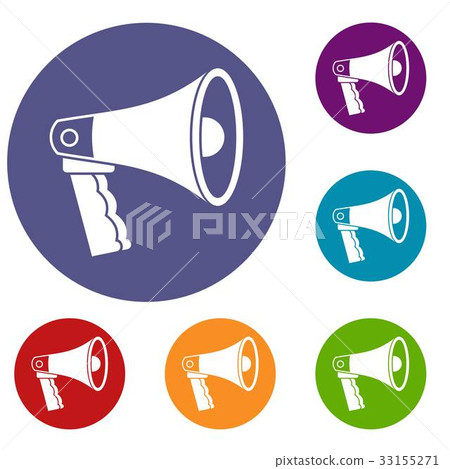 Loudspeaker icons set 33155271