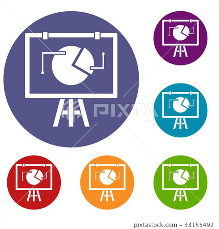 Flip chart with statistics icons set Flip chart with statistics icons set 33155492