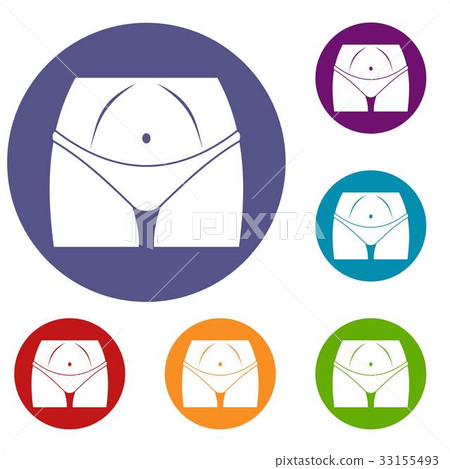 Slim woman body in panties icons set Slim woman body in panties icons set 33155493