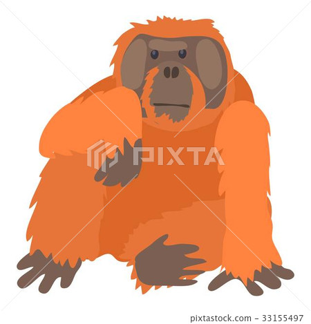 Orangutan icon, cartoon style 33155497