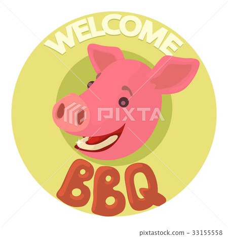 Welcome invitation to barbecue icon, cartoon style Welcome invitation to barbecue icon, cartoon style 33155558