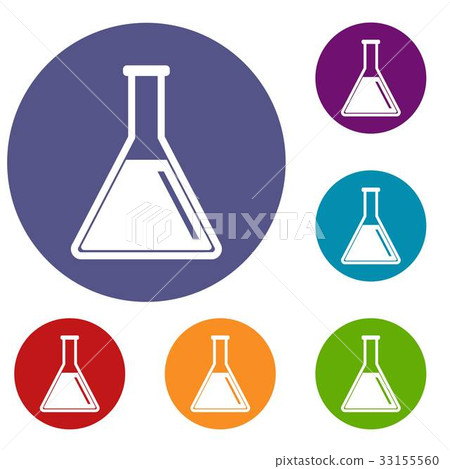 Test tube with oil icons set Test tube with oil icons set 33155560