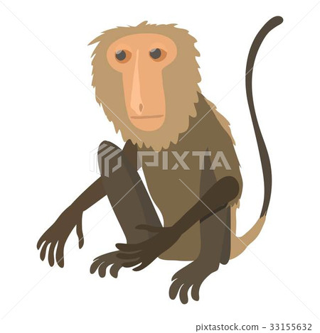 Sitting monkey icon, cartoon style 33155632