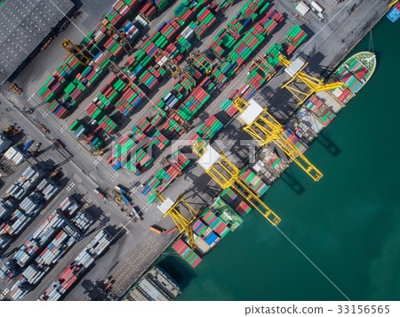 Container box loading by crane, Vessel boat Container box loading by crane, Vessel boat 33156565
