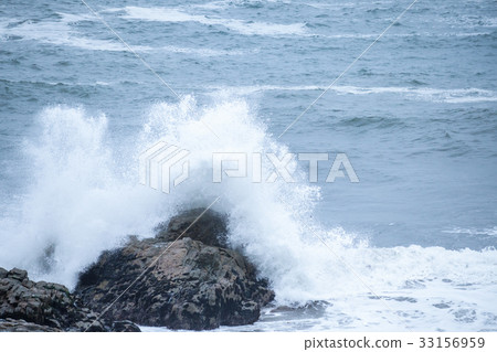 Aomori Prefecture Hachinohe City Sanriku Nakasu coast rough sea Aomori Prefecture Hachinohe City Sanriku Nakasu coast rough sea 33156959