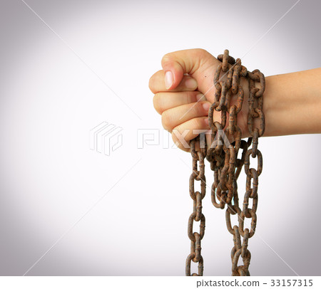 hand with chain hand with chain 33157315