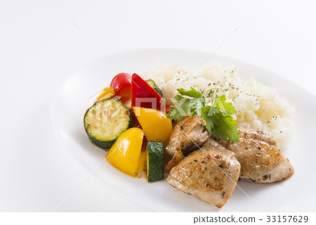 Basil chicken lunch plate Basil chicken lunch plate 33157629