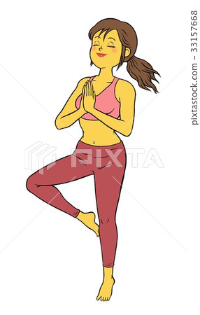 A woman who poses yoga A woman who poses yoga 33157668